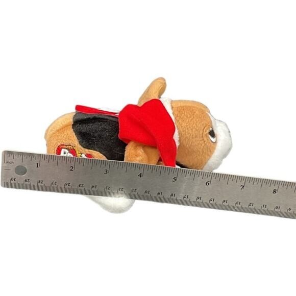 Holiday Beanie Plush Puppy Dog Santa Hat Red Ribbon Embroidered Design By PP - Picture 7 of 7